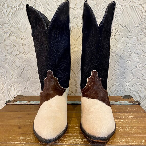 Vintage Calf Hair Code West Cowgirl Western Boots Women's size 8 M
