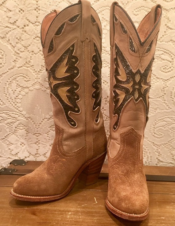 Tan Miss Capezio Cowgirl Boots size 5 1/2 M