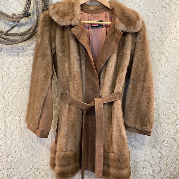 Vintage Faux Mink Fur Coat Aldolph Schumann for Lilli Ann size S-M