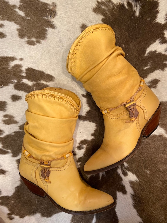 Butter Soft Leather Zodiac Slouch Cowgirl Western Boots size 6 1/2 M