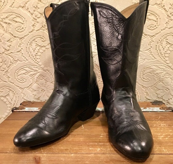 Black Leather Cowgirl Dancing Boots size 8 M