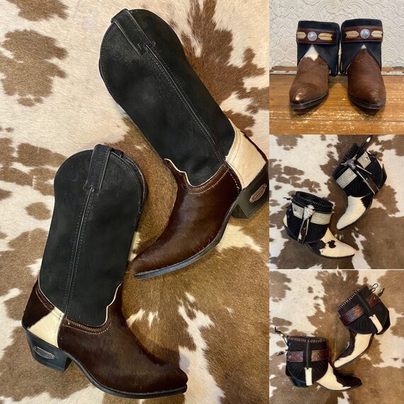 Vintage Code West Calf Hair Cowgirl Western Boots women’s size 7 M
