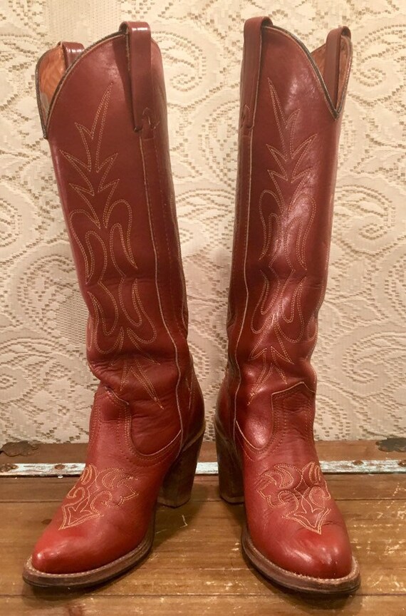 Tall Brick Red Miss Capezio Cowgirl Boots size 7 1/2M