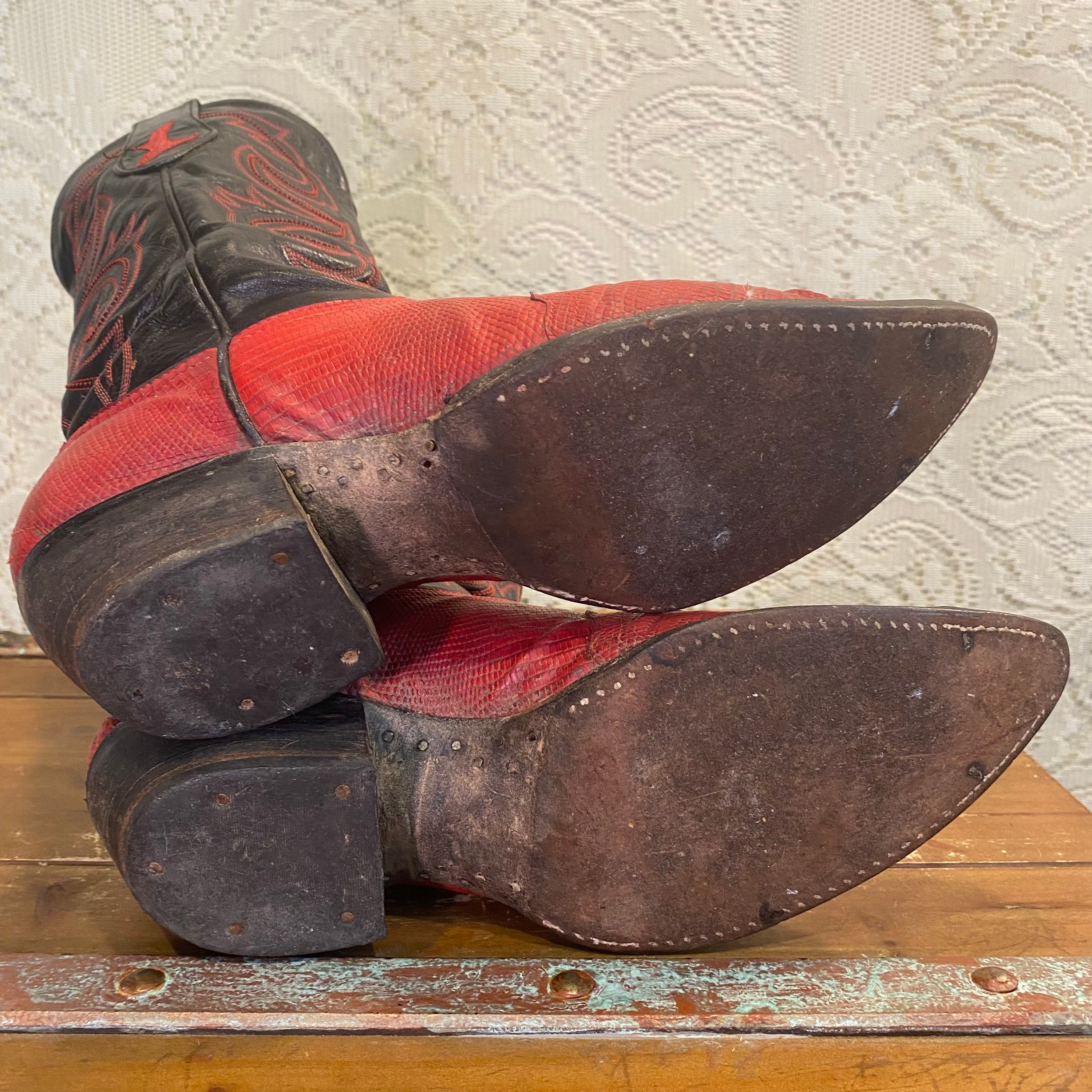 Vintage Larry Mahan red leather Western boot – The Shop Outpost