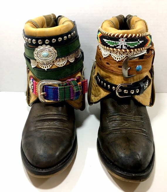 Acme leather Belt cowgirl boots or booties size 9 1/2 D to 10