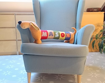 Personalized Dachshund Plush Toy – Handmade Custom Name Dog Stuffed Animal