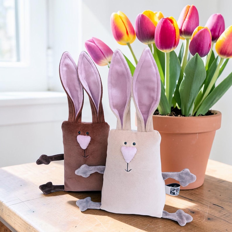 Peluche coniglietto pasquale Muma, piccolo coniglietto tascabile, divertente lepre di peluche morbido immagine 3