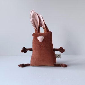 Peluche coniglietto pasquale Muma, piccolo coniglietto tascabile, divertente lepre di peluche morbido Marrone