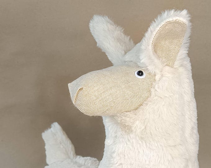 Pale Llama, Soft Llama Plush, Probllama?  Cute Stuffed Baby Toy, Furry Plush Hoofed Animal, South American Alpaca