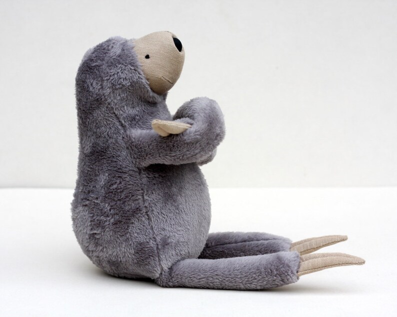 Small Plush Grey Sloth Stuffed Animal Toy for Children - Etsy UK