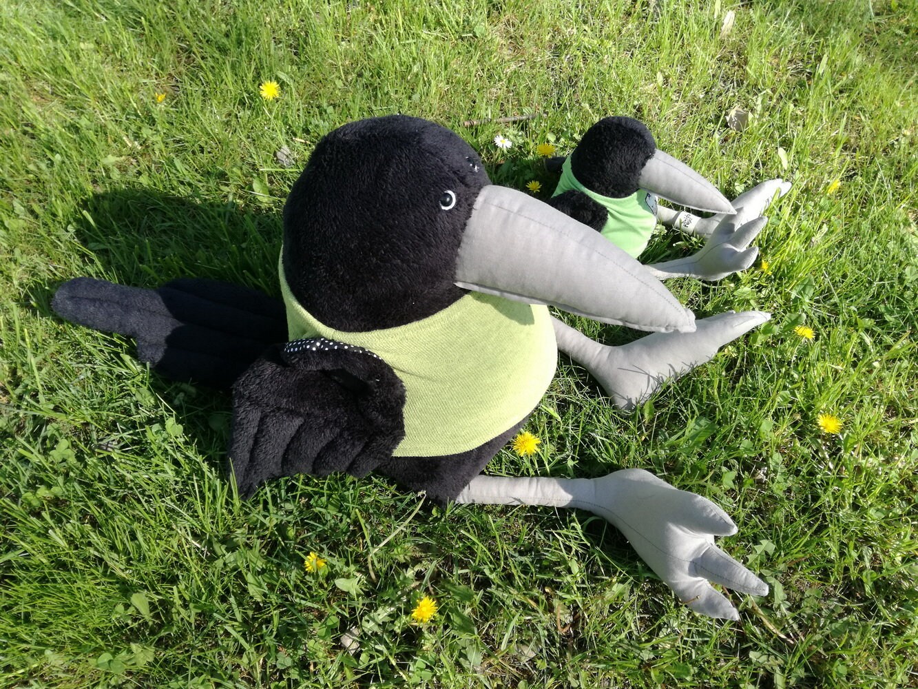 Reserved for Hayley - Huge Black Crow Plush Bird, Cuddly Raven Plush Toy