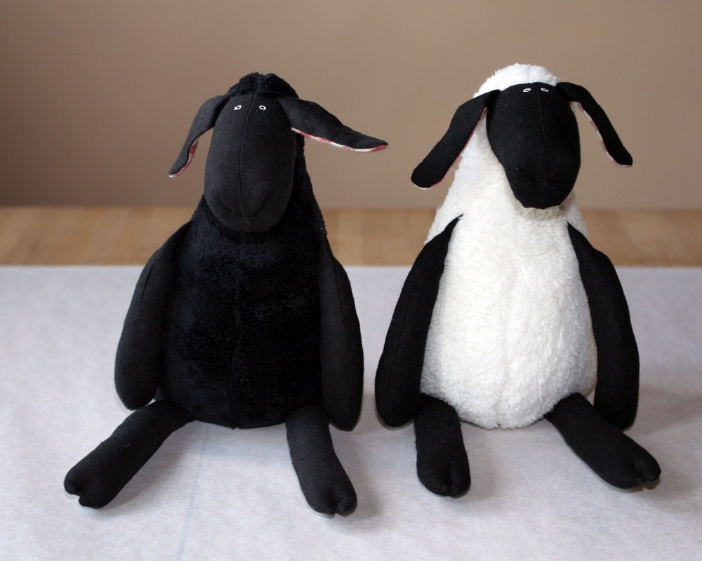 Black NEW Plush Sleeping Sheep Stuffed Toy