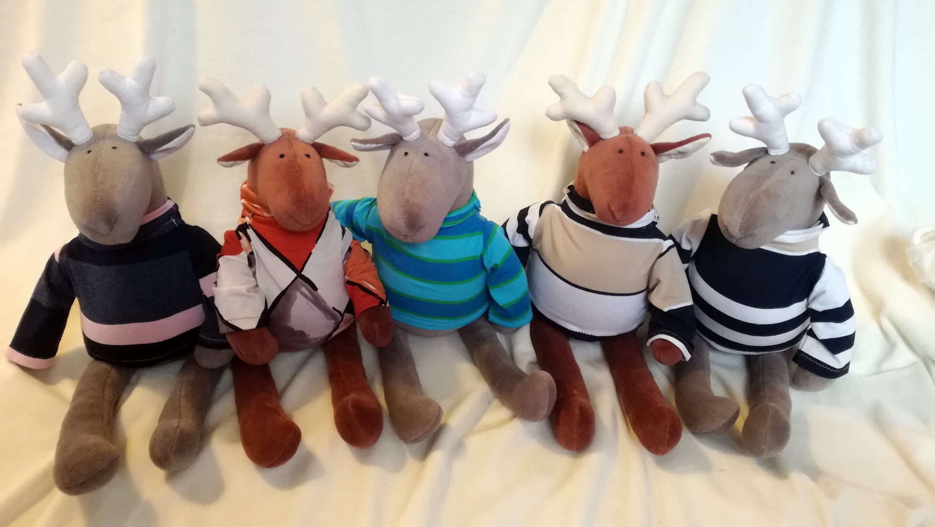 SALE, SALE, SALE Stuffed Reindeer wearing sweater, Soft toy for kids