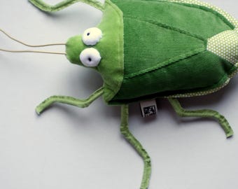 Stink Bug Plushie, Green Plush Insect, Stuffed Stinkbug Toy, Little Pest from Budapest