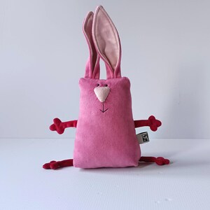 Peluche coniglietto pasquale Muma, piccolo coniglietto tascabile, divertente lepre di peluche morbido Rosa