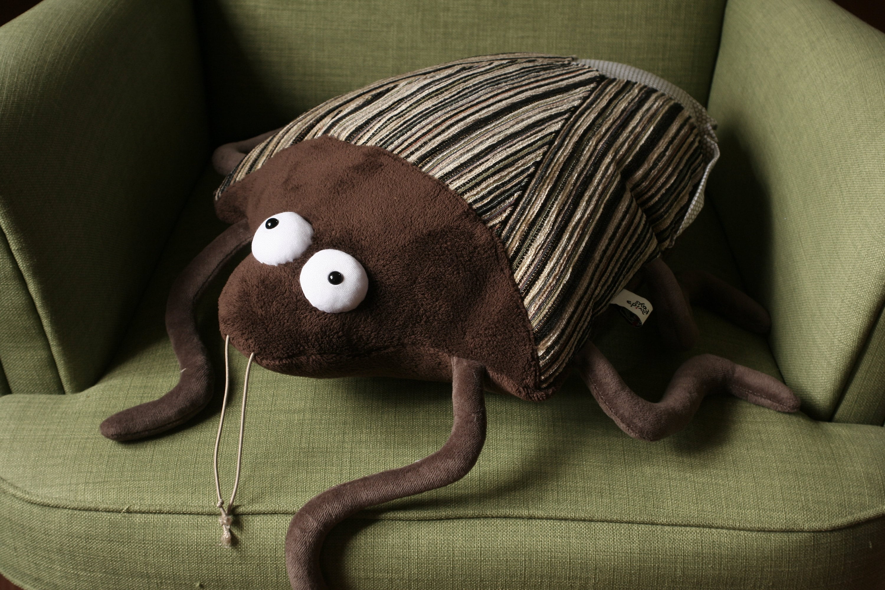 Big Brown Stink Bug Plushie Pillow, Huge Brown Plush Insect, Stuffed