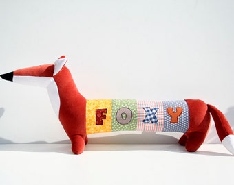 Personalized Fox, Rusty Foxy, Free Shipping Worldwide, Baby Shower Gift, Kids Room Decor, Plush Toy, Personalized Stuffed Animal