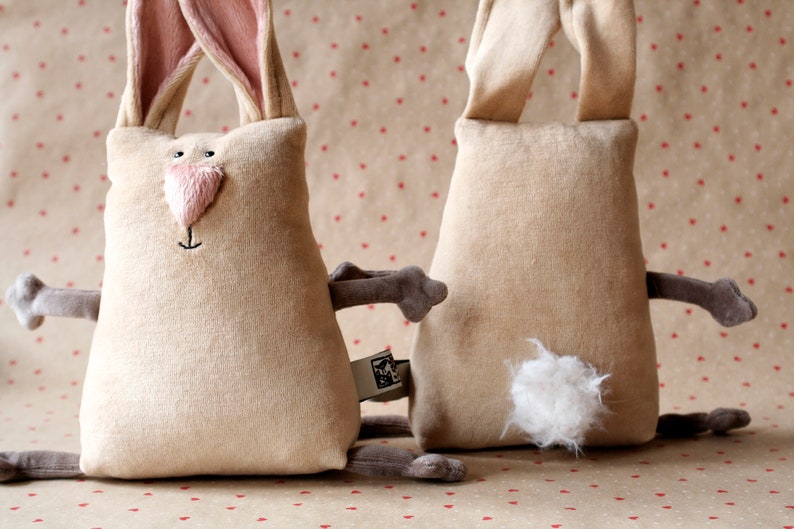 Peluche coniglietto pasquale Muma, piccolo coniglietto tascabile, divertente lepre di peluche morbido immagine 13