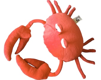 Red Crab Plush Toy, Soft Crustacean, Spider Crab Plushie