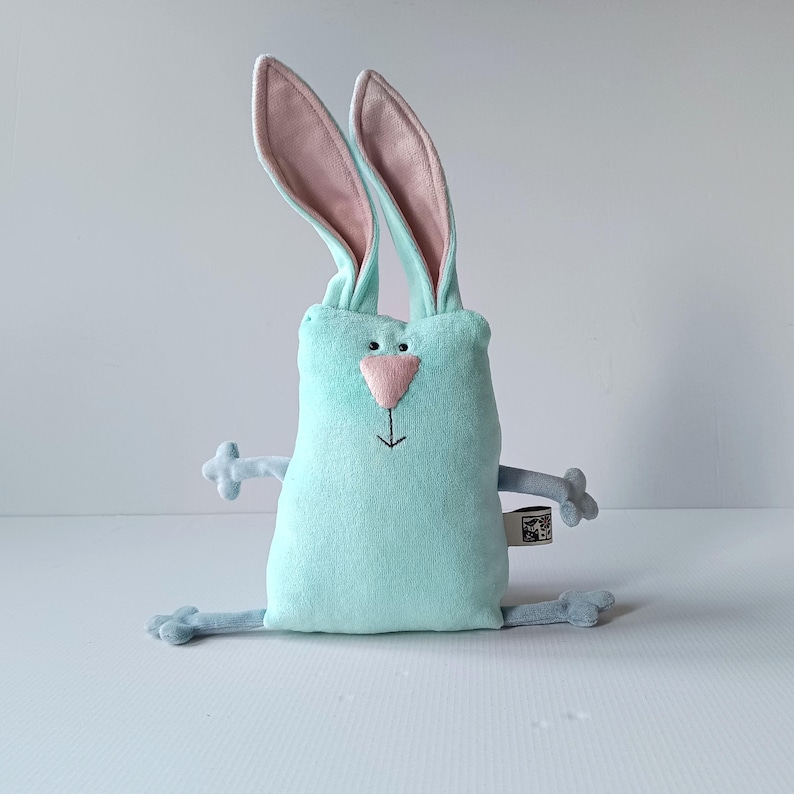Peluche coniglietto pasquale Muma, piccolo coniglietto tascabile, divertente lepre di peluche morbido immagine 12