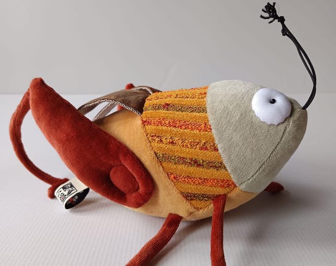 Cuddly Cricket Plush Toys , Funny Colorful Insect, Really Charming Grasshopper Plushie