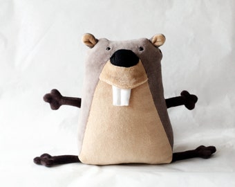 Muma Beaver Plush, Funny Little Soft Toy, stuffed animal, Pocket Plush Beaver