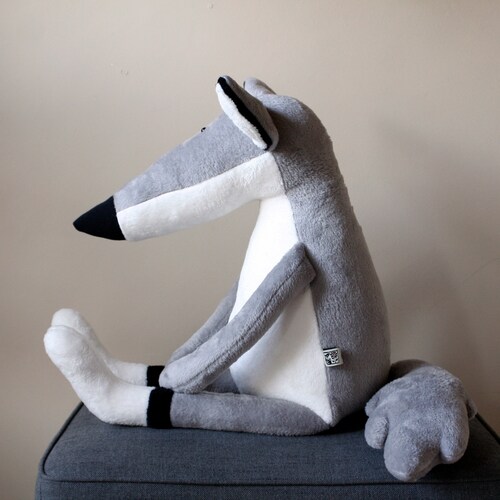 Big Bad Wolf Double Size Grey Wolf Plushie Etsy