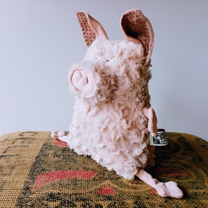Curly Mangalica Pig Muma Stuffie Toy, Pink Piggy Plushie, Funny Pig Pocket Plush image 3