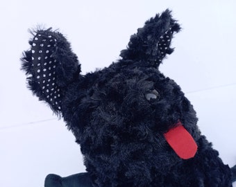 Soft Puli Dog Plushie Muma Stuffed Doggie, Little Puppy, Small Black Cute Furry Dog Pocket Plush