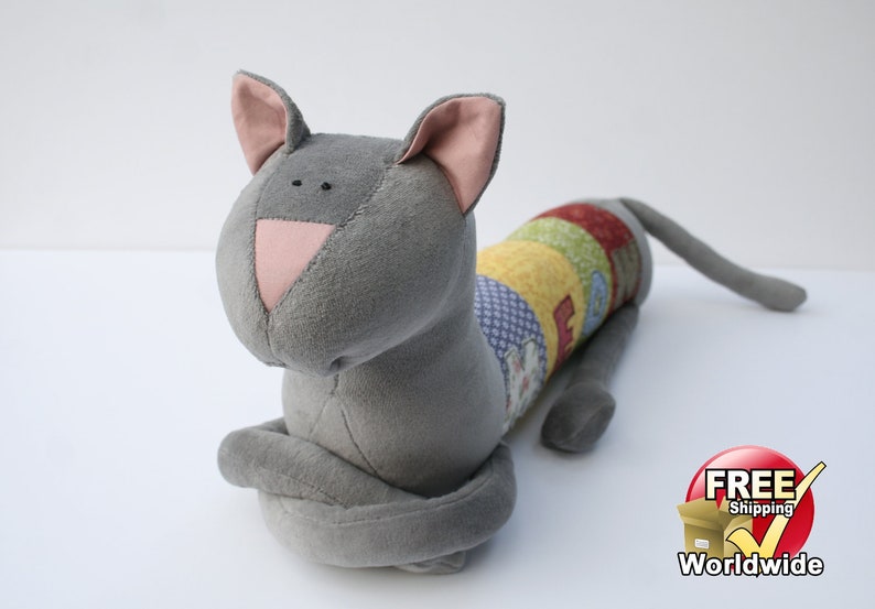 Personalized Kitty Cat, Customizable Baby Shower Gift, Long Plush Kitten stuffed animal, plush toy, personalized stuffed animal image 2
