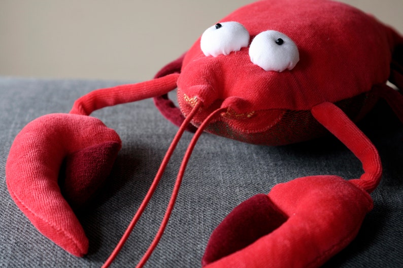Lobster Plush Toy Red or Blue Soft Crustacean Crab Plushie Etsy