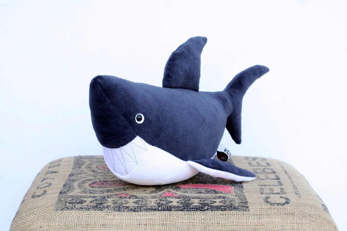 Blue Shark Plush Toy Ocean Nursery Decor Baby Shark for | Etsy