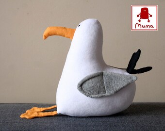 Seagull Pocket Muma, Little White Bird, Soft Plush Seagull Toy