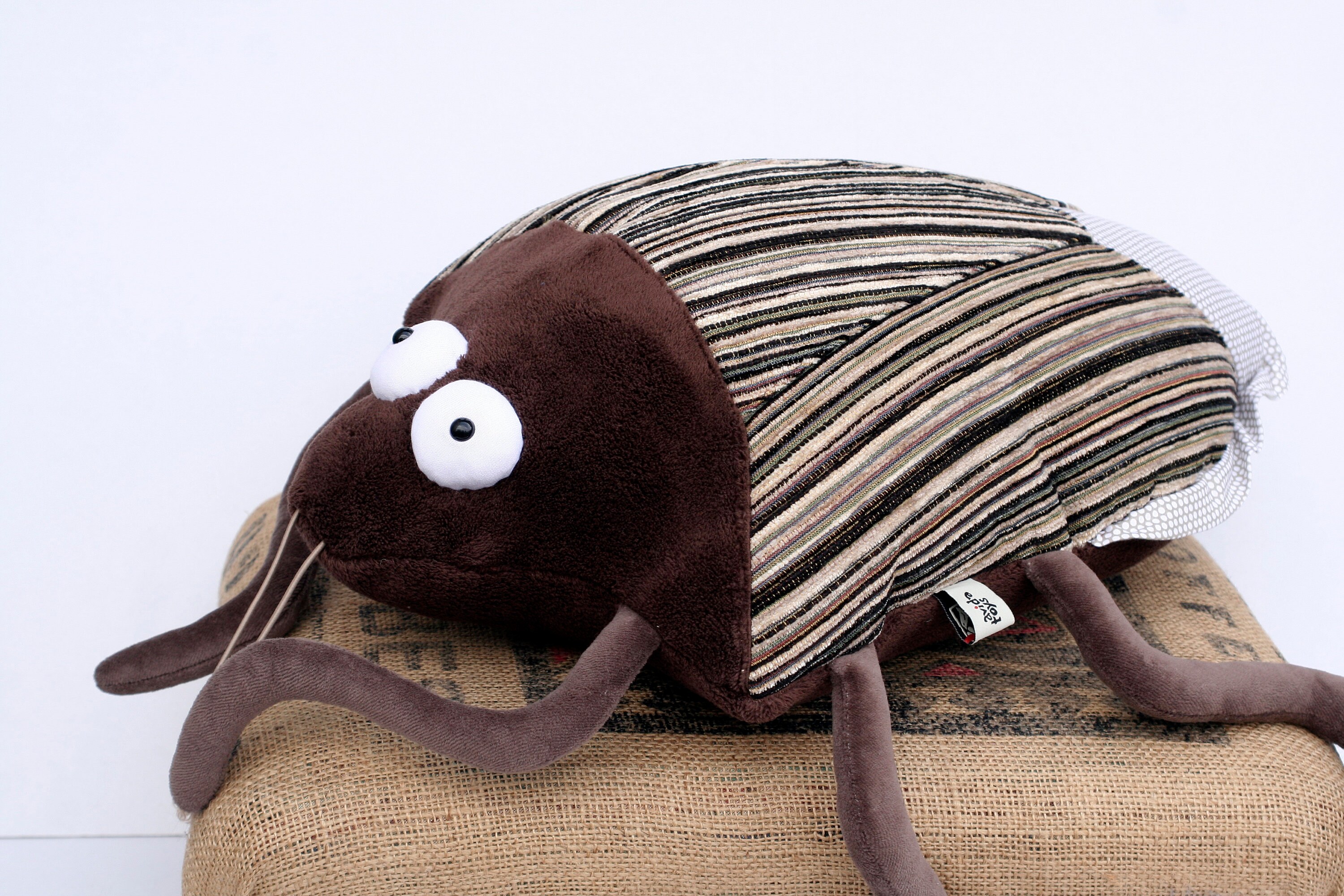 Big Brown Stink Bug Plushie Pillow, Huge Brown Plush Insect, Stuffed
