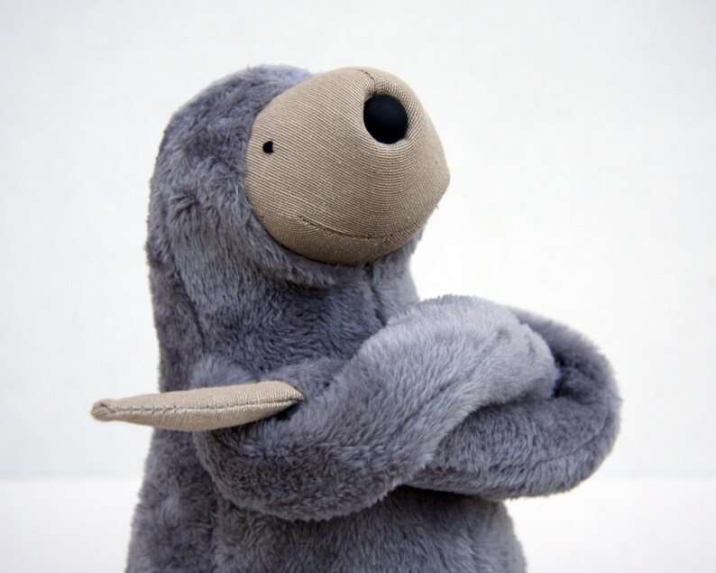 Small Plush Grey Sloth Stuffed Animal Toy for Children - Etsy UK