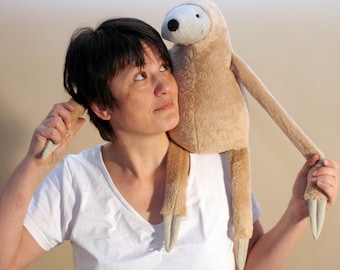 Medium Brown Sloth, stuffed animal toy for children