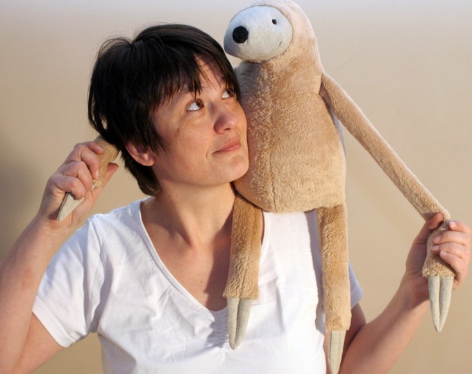 Medium Brown Sloth, stuffed animal toy for children