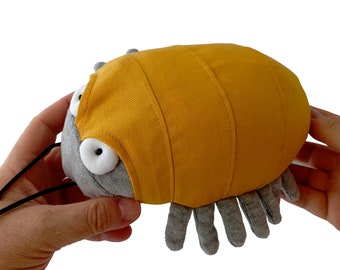 Roly-Poly Bug Plushie, Colorful Woodlouse, Stuffed Pillbug Toy, Cute Isopod Stuffie