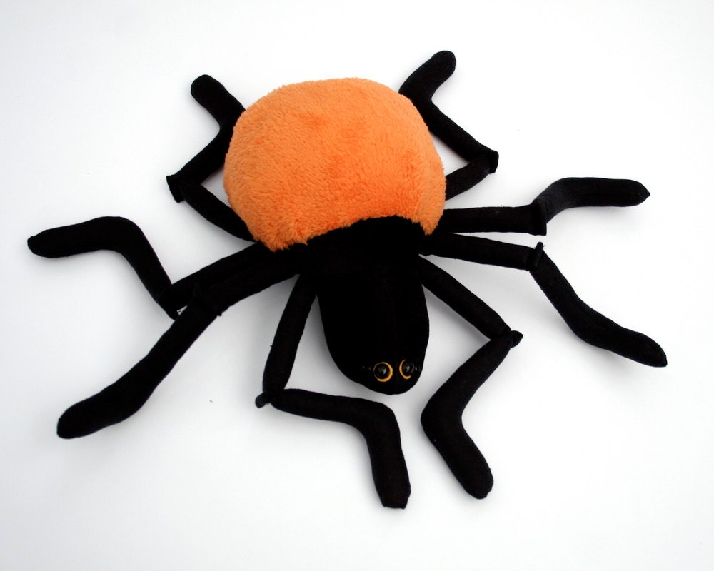 Plushie Spider, red or orange - Halloween Plush, Plushie Spider, Stuffed Animal, Funny Soft Toy