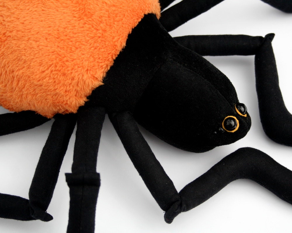 Plushie Spider, red or orange - Halloween Plush, Plushie Spider, Stuffed Animal, Funny Soft Toy