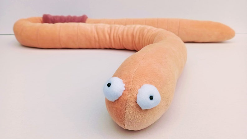 Earthworm 5 Feet Long Plush, Fisherman's Friend, Gift for Angler, Gone ...