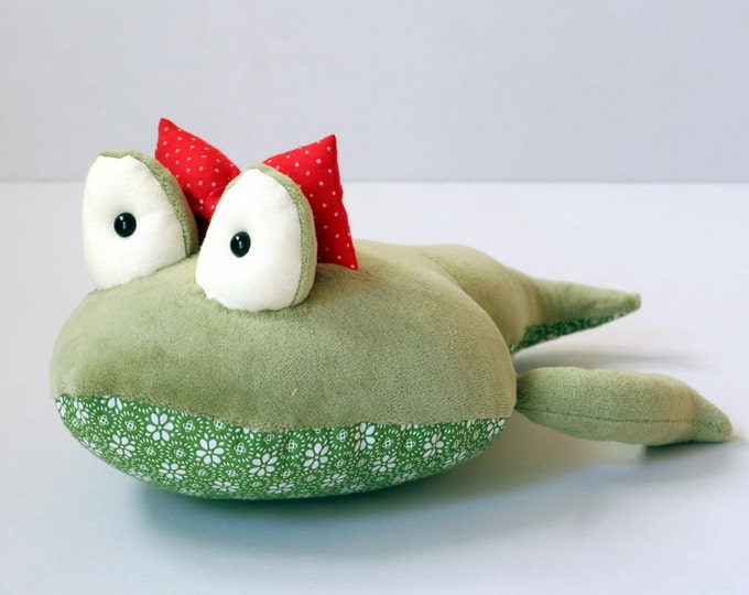 Moss Green Handmade Tadpole stuffed plush toy
