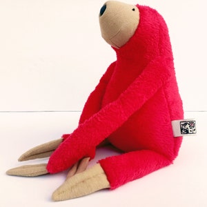 Small Plush Red Sloth, Stuffed Animal Toy for Children, Cuddly Jungle Stuffie image 2