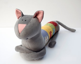 Personalized Handmade Kitty Cat, Customizable Baby Shower Gift, Long Plush Kitten stuffed animal, plush toy, personalized stuffed animal