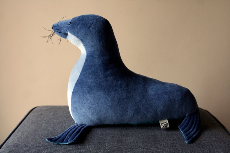Funny Blue Seal Plush Seal Soft Toy Seal Plushie Soft Toy Etsy