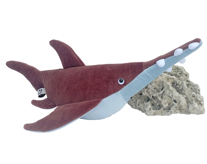 Sawfish Plush Toy, Carpenter Shark Plushie, Ocean Nursery Decor, Baby Ray for Children, Stuffed Deep Sea Critter, Gift for Kids, Girl or Boy