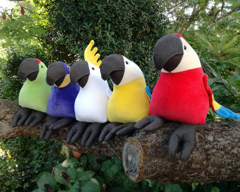 Cockatoo Plush Bird Parrot Soft Toy Sulphur Crested Cockatoo Etsy