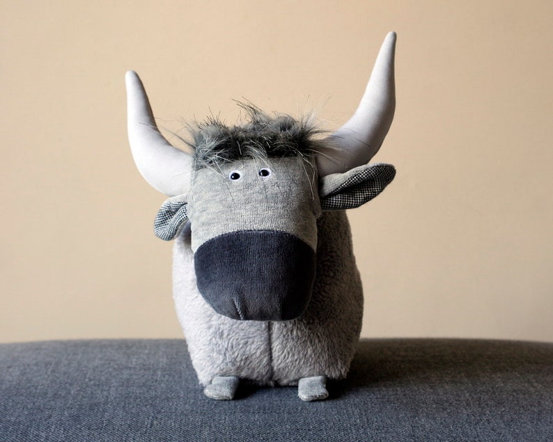 Buffalo Plush Funny Soft Water Buffalo Toy Cute Cow Plushie Etsy