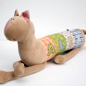 Personalized Kitty Cat, Customizable Baby Shower Gift, Long Plush Kitten stuffed animal, plush toy, personalized stuffed animal image 5