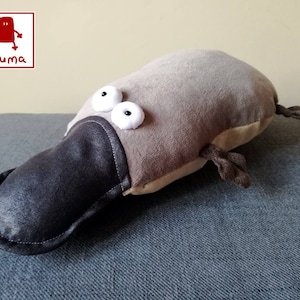 Muma Lying Platypus Plushie, Little Pocket Duck Billed Platypus Stuffie Toy, Funny Australian Pocket Plush